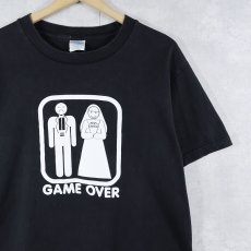 画像1: GAME OVER ジョークプリントTシャツ BLACK L (1)
