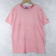 画像1: 80〜90's Champion 青刺繍タグ 中期 USA製 無地Tシャツ L (1)