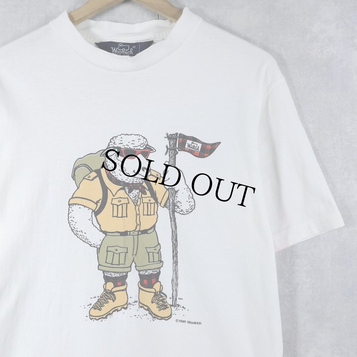 画像1: 80's Woolrich USA製 羊イラストプリントTシャツ M (1)