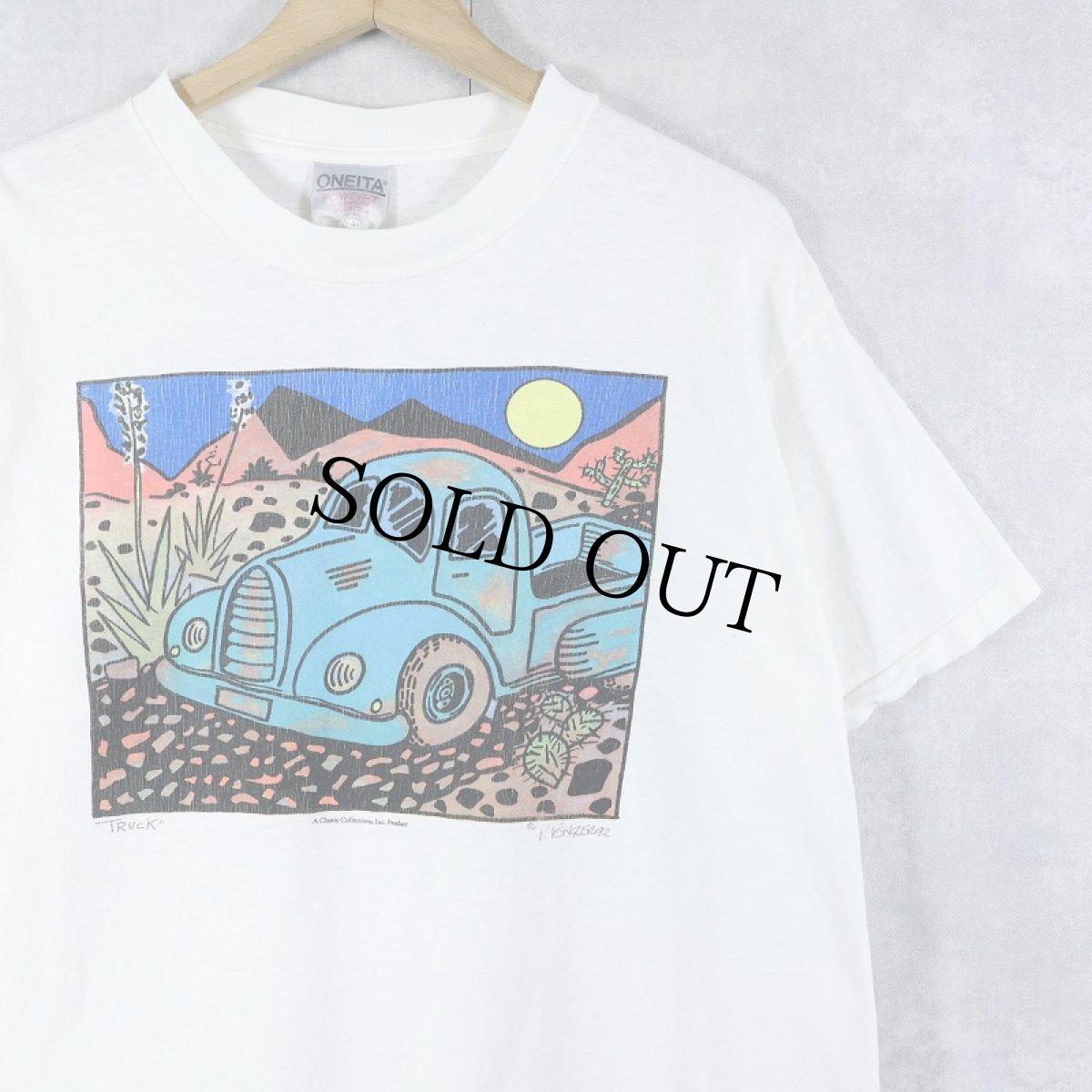 画像1: 90's "TRUCK" イラストプリントTシャツ L (1)