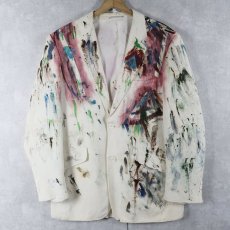 画像2: Vroom & Dreesmann ペイント入り リネン×レーヨン テーラードジャケット  (2)
