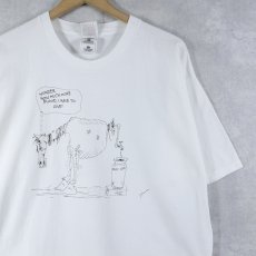 画像1: "BLOOD BANK" 馬イラスト メッセージプリントTシャツ XL (1)