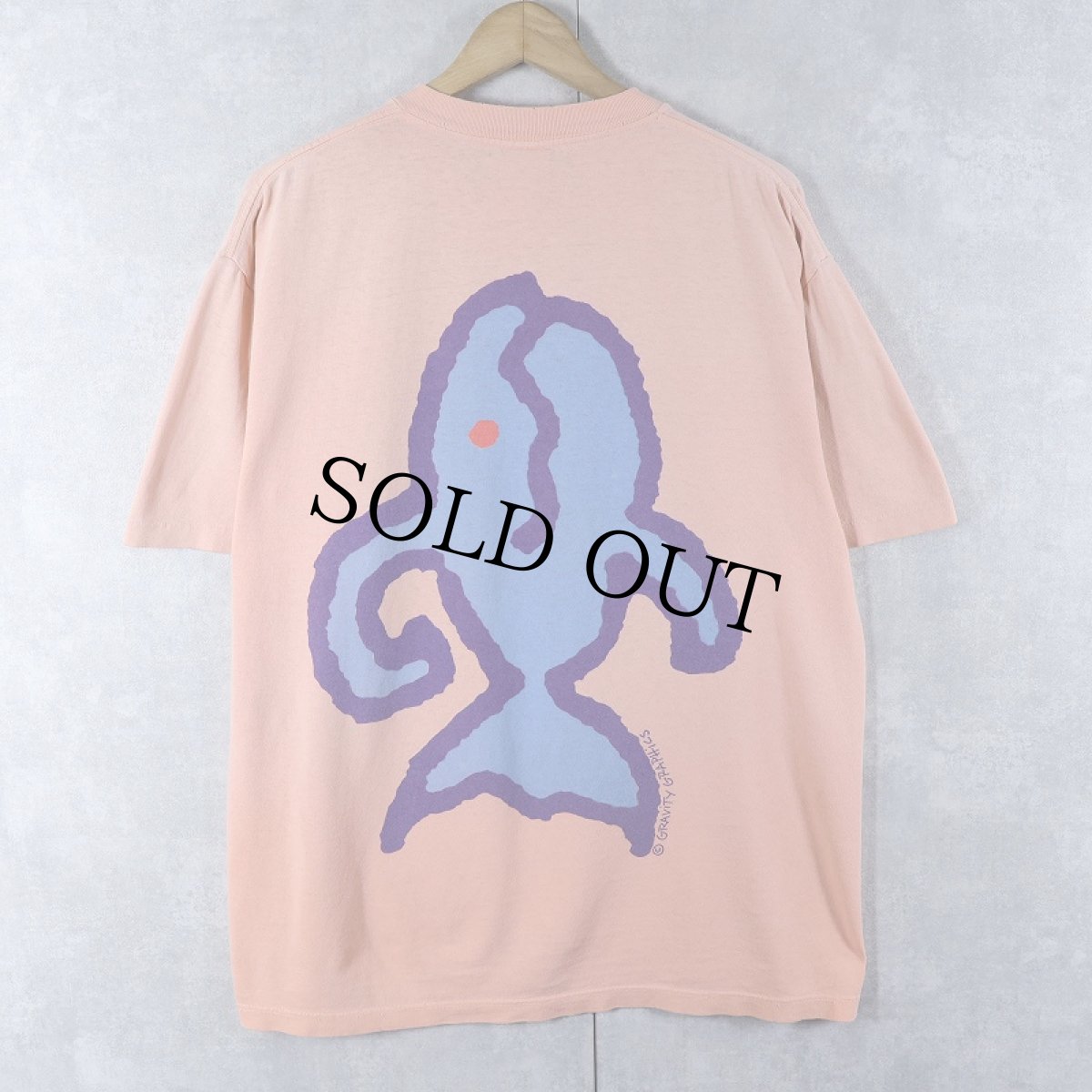 画像1: 90's GRAVITY GRAPHICS USA製 "sailfish marina" 魚イラストプリントTシャツ L (1)