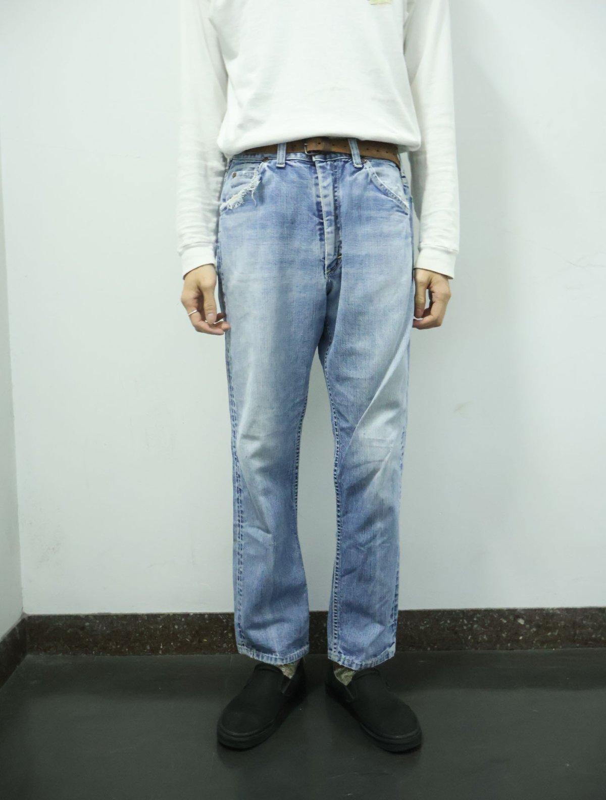 画像2: 60〜70's Lee 101Z サイド黒 デニムパンツ W32 (2)