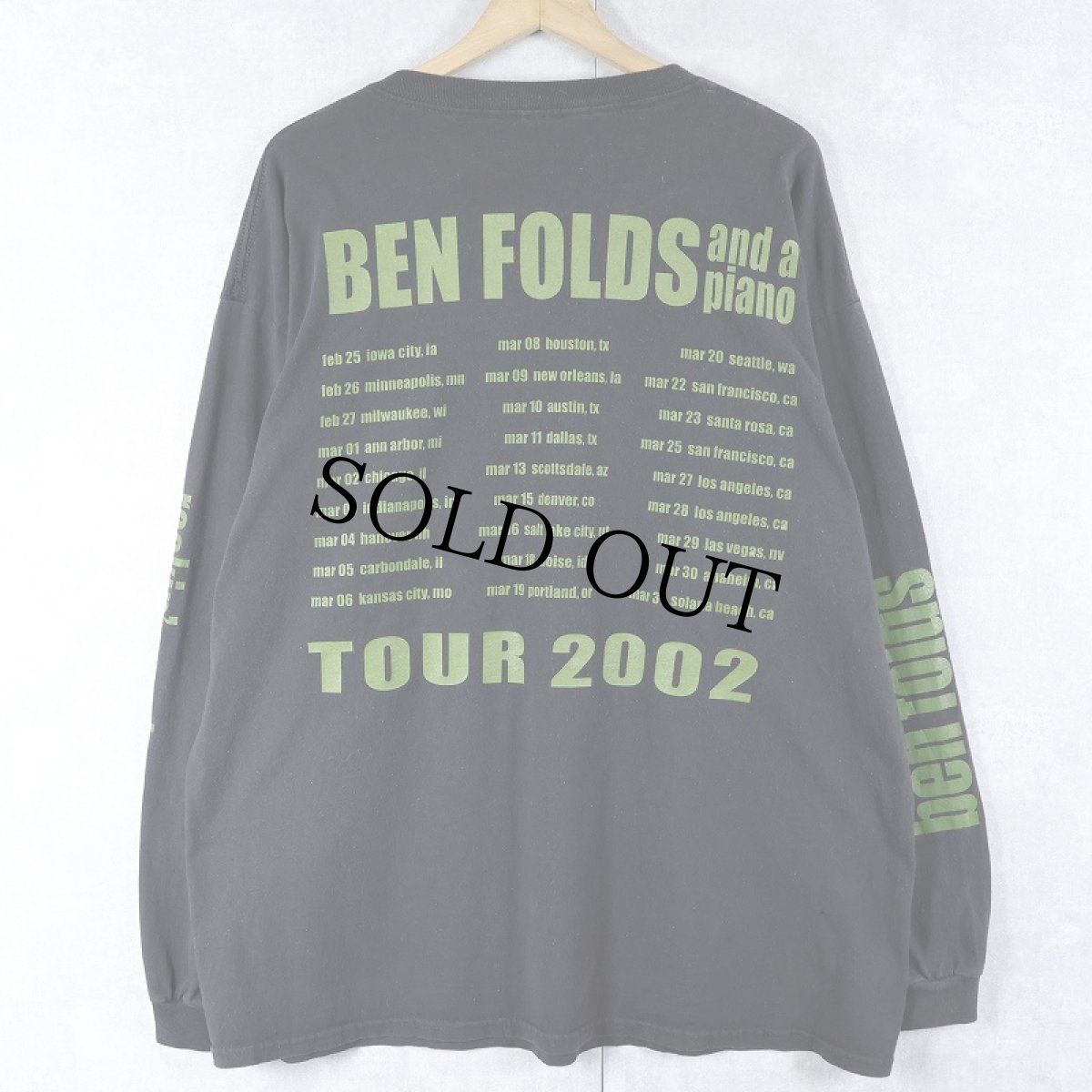 画像2: 2000's BEN FOLDS ロック・ミュージシャン ツアープリントロンT BLACK (2)