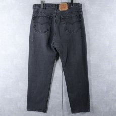 画像2: 90's Levi's 501 USA製 "サルファブラック" ブラックデニムパンツ W36 (2)