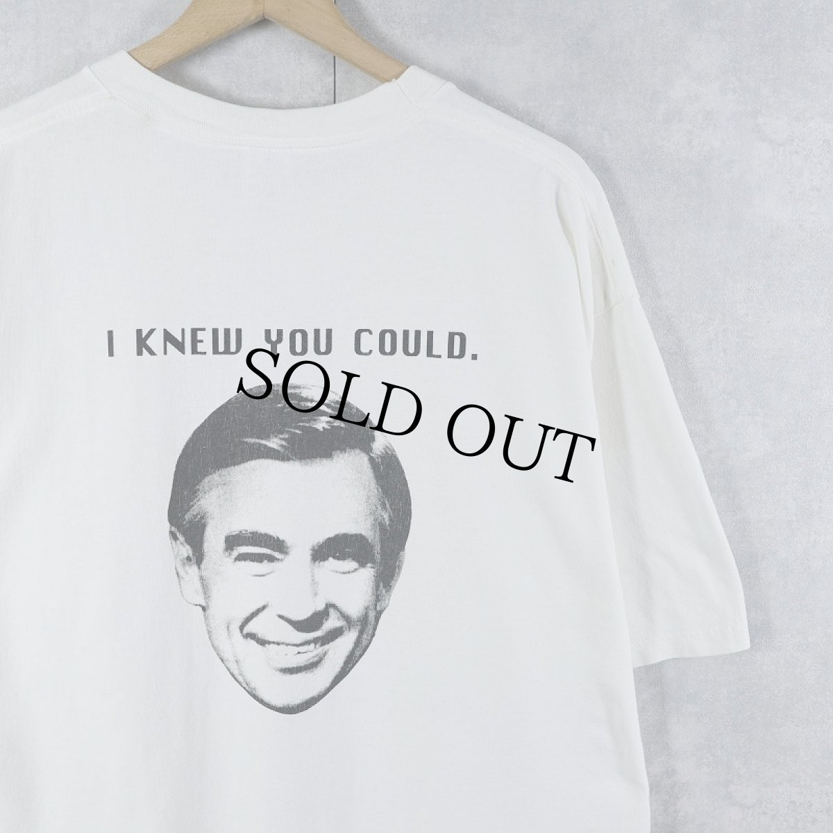 画像2: 90's Mr Rogers USA製 "CAN YOU SAY NIFTY?" 司会者プリントTシャツ XL (2)
