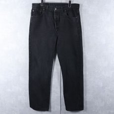画像2: 90's Levi's 501 USA製 "サルファブラック" ブラックデニムパンツ W39 (2)