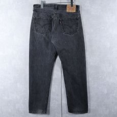 画像2: 90's Levi's 501 USA製 "サルファブラック" ブラックデニムパンツ W33 (2)