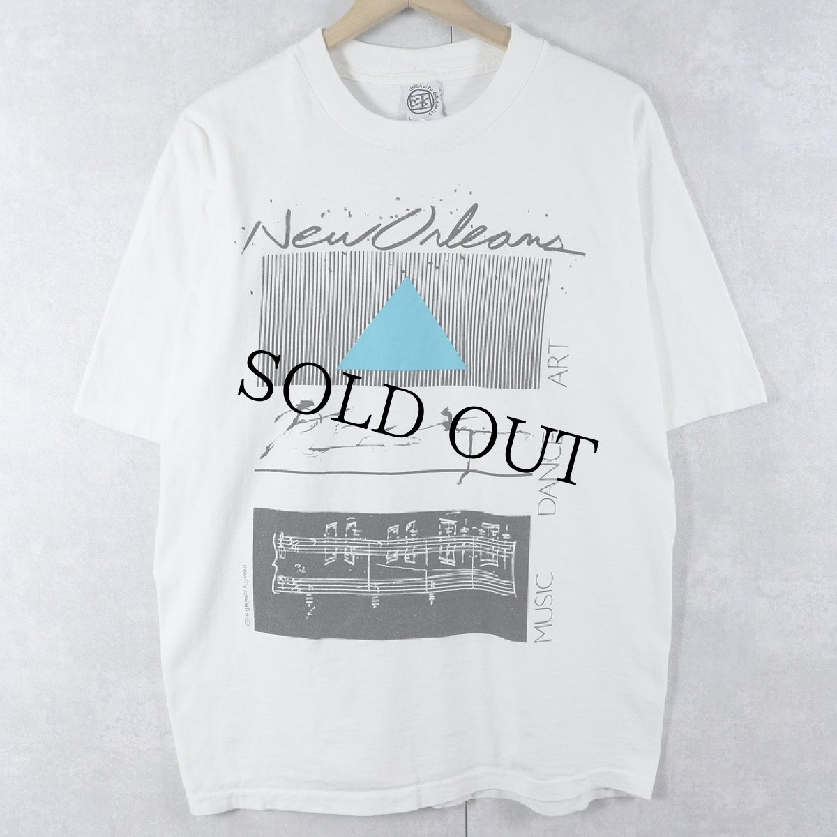 画像1: 90's GRAVITY GRAPHICS USA製 "New Orleans" アートプリントTシャツ L (1)