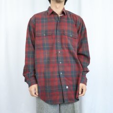 画像2: 90's POLO Ralph Lauren チェック柄 ワークシャツ L (2)