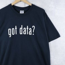画像1: 2000's "got data?" 広告パロディ プリントＴシャツ BLACK L (1)