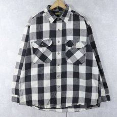 画像1: 90's OSHKOSH B'GOSH USA製 ブロックチェック柄 ヘビーネルシャツ XL (1)