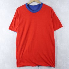 画像2: 80's IMP PRINT Sportswear ダブルフェイス リバーシブルTシャツ BLUE XL (2)