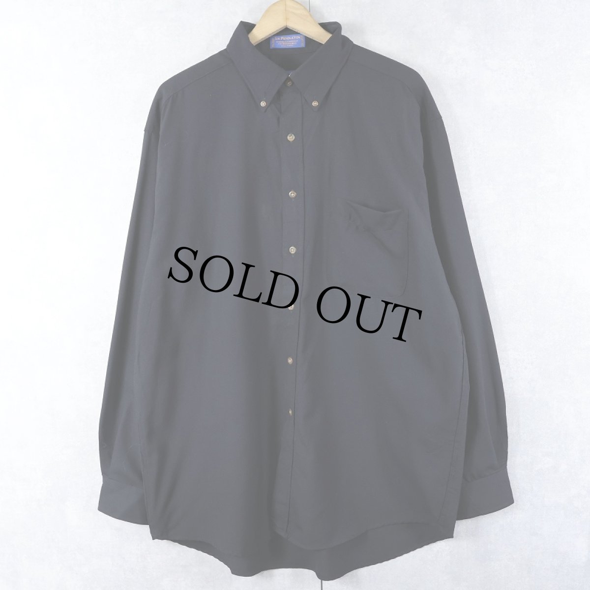 画像1: 90's PENDLETON "SIR PENDLETON" ウールボタンダウンシャツ BLACK L (1)