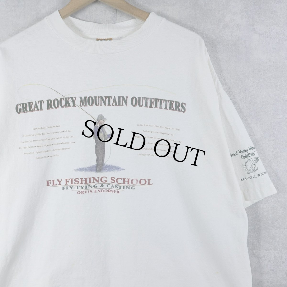 画像1: 90's ORVIS USA製 "GREAT ROCKY MOUNTAIN OUTFITTERS" フィッシングTシャツ L (1)