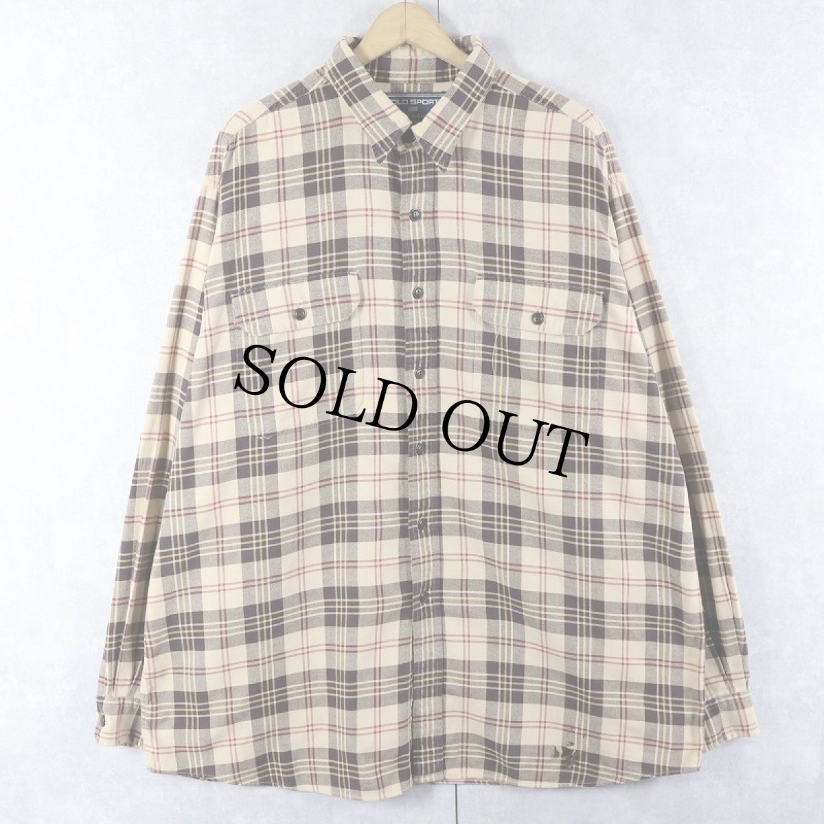 画像1: 90's POLO SPORT Ralph Lauren チェック柄 コットンシャツ XL (1)