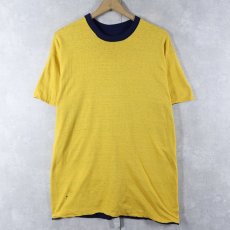 画像2: 80's IMP PRINT Sportswear ダブルフェイス リバーシブルTシャツ NAVY XL (2)