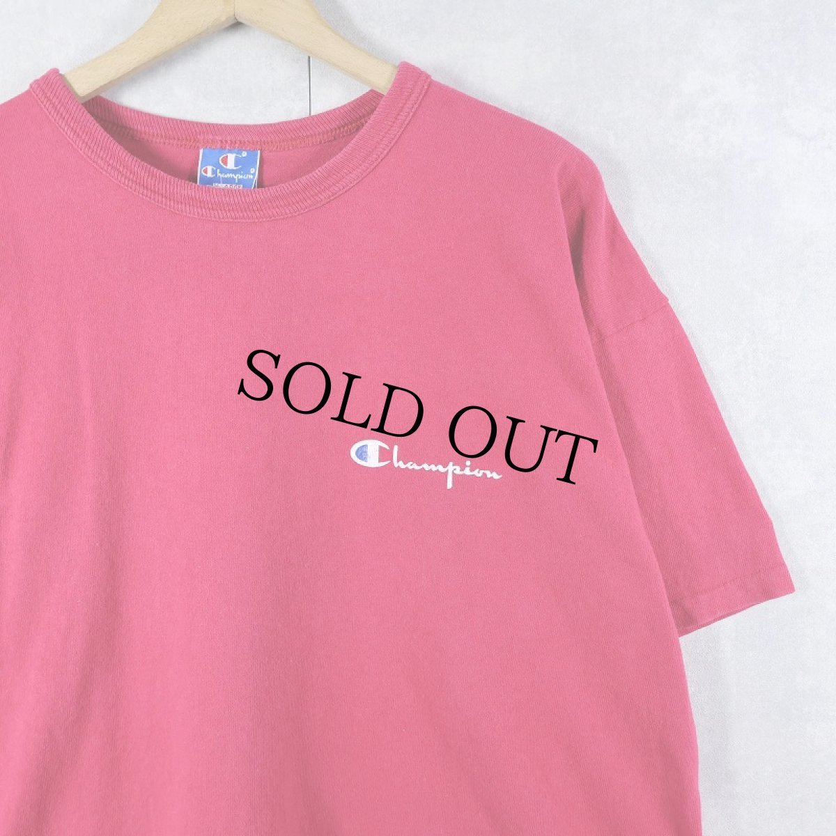 画像1: 80〜90's Champion 青刺繍タグ 中期 USA製 ロゴプリントTシャツ XL (1)