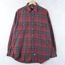 画像1: 90's POLO Ralph Lauren チェック柄 ワークシャツ L (1)