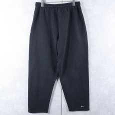 画像1: 90's NIKE USA製 ロゴ刺繍 スウェットパンツ BLACK L (1)