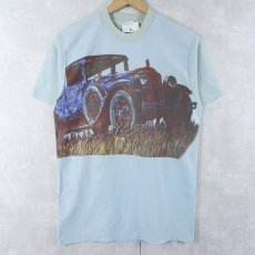画像1: 70's JCPenney ポリエステル 車イラストプリントTシャツ M (1)