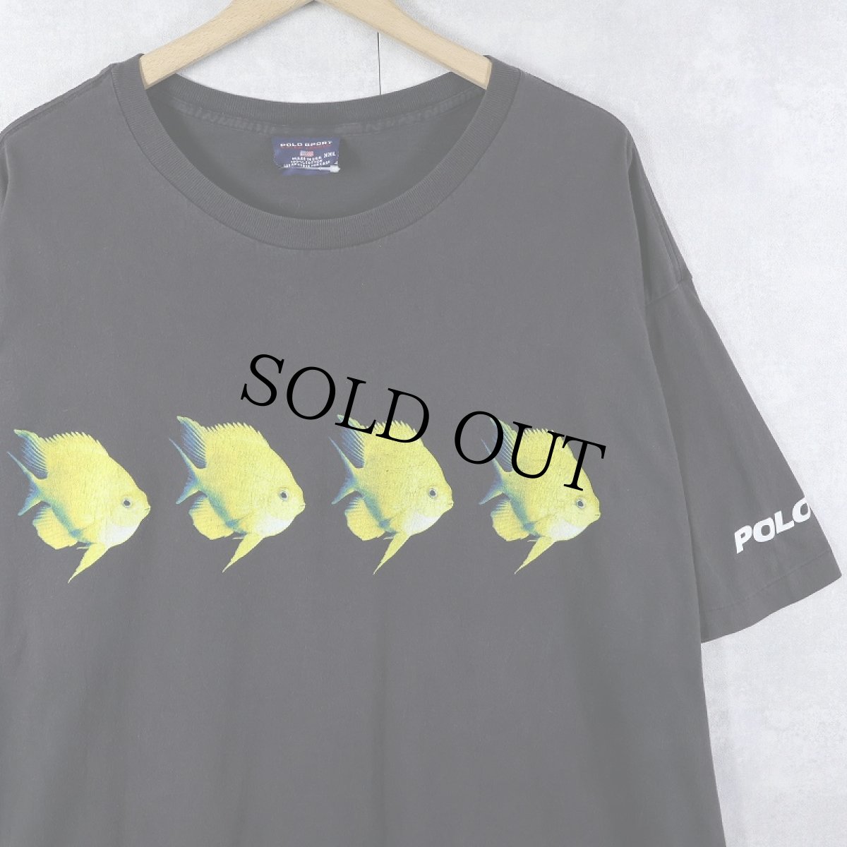 画像1: 90's POLO SPORT Ralph Lauren USA製 魚プリントTシャツ XXL (1)