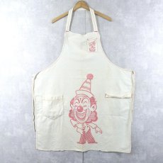 画像1: 50〜60's Bart Bonebrake ピエロプリント コットンエプロン (1)