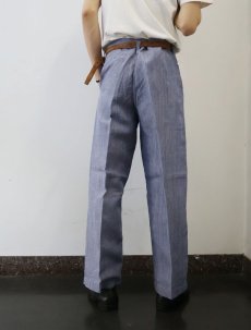 画像3: 60's FRENCH MILITARY リネンセーラーパンツ "ワンウォッシュ" DEADSTOCK 【W31 L29】 (3)