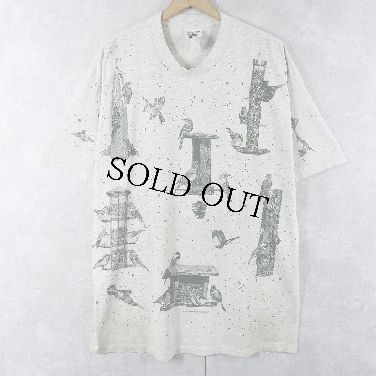 画像1: 90's rel-e-vant products USA製 鳥プリントTシャツ XL (1)
