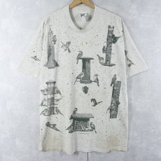 画像1: 90's rel-e-vant products USA製 鳥プリントTシャツ XL (1)