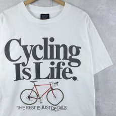 画像1: 90's Big Ball Sports USA製 "Cycling is Life" 自転車プリントTシャツ L (1)