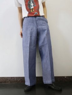 画像2: 50's FRENCH MILITARY リネンセーラーパンツ "ワンウォッシュ" DEADSTOCK 【W31 L30】 (2)