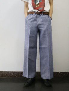 画像2: 60's FRENCH MILITARY リネンセーラーパンツ "ワンウォッシュ" DEADSTOCK 【W32 L29】 (2)