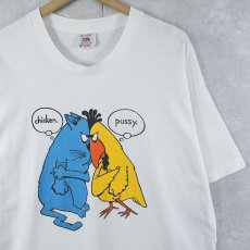画像1: 90's USA製 "Chicken Pussy" イラストプリントTシャツ XL (1)