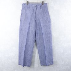 画像1: 50's FRENCH MILITARY リネンセーラーパンツ "ワンウォッシュ" DEADSTOCK 【W31 L30】 (1)