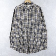 画像1: BANANA REPUBLIC チェック柄 コットンボタンダウンシャツ L (1)