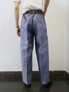 画像3: 50's FRENCH MILITARY リネンセーラーパンツ "ワンウォッシュ" DEADSTOCK 【W31 L30】 (3)