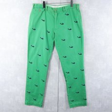 画像1: POLO Ralph Lauren "STRAIGHT FIT" クジラ刺繍 コットンチノパンツ W35 (1)