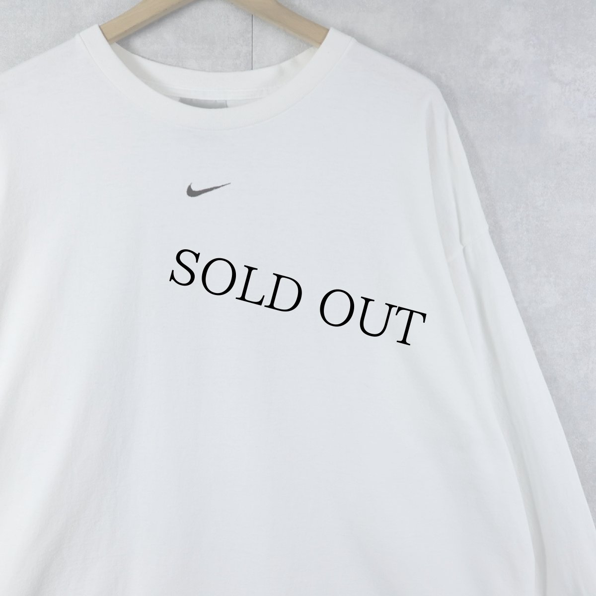画像1: 2000's NIKE ロゴ刺繍 ロンＴ XL (1)