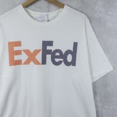 画像1: "ExFed" 企業パロディプリントTシャツ L (1)