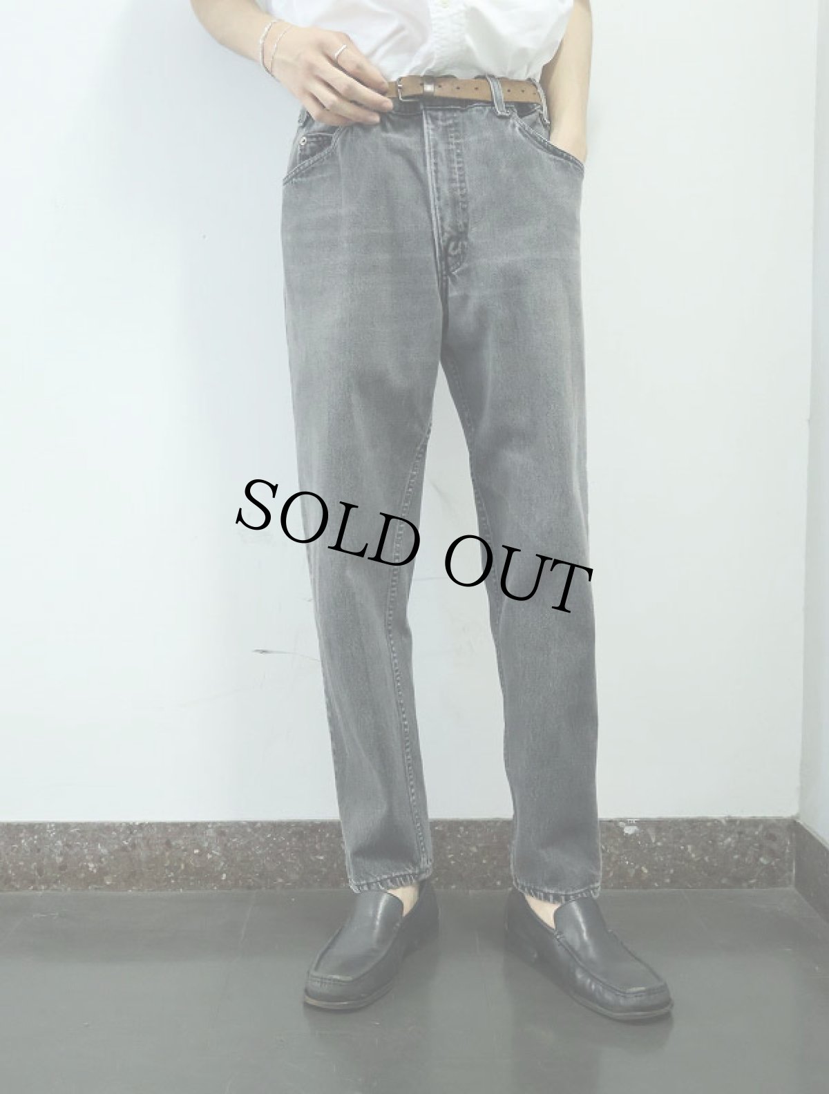 画像1: 90's Levi's 550 USA製 "サルファブラック" ブラックデニムパンツ W33 (1)