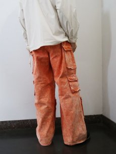 画像3: FASHION NOVA ケミカルウォッシュ ワイドカーゴパンツ ORANGE W31 (3)