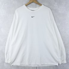 画像2: 2000's NIKE ロゴ刺繍 ロンＴ XL (2)