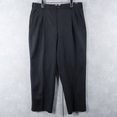 画像1: GIANNI VERSACE  2タック ウールスラックス BLACK W35 (1)