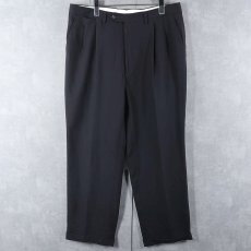 画像1: Christian Dior ITALY製 2タック ウールスラックス BLACK W36 (1)