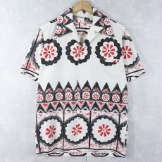 画像1: 60〜70's Lauhala コットン×ポリエステル アロハシャツ (1)