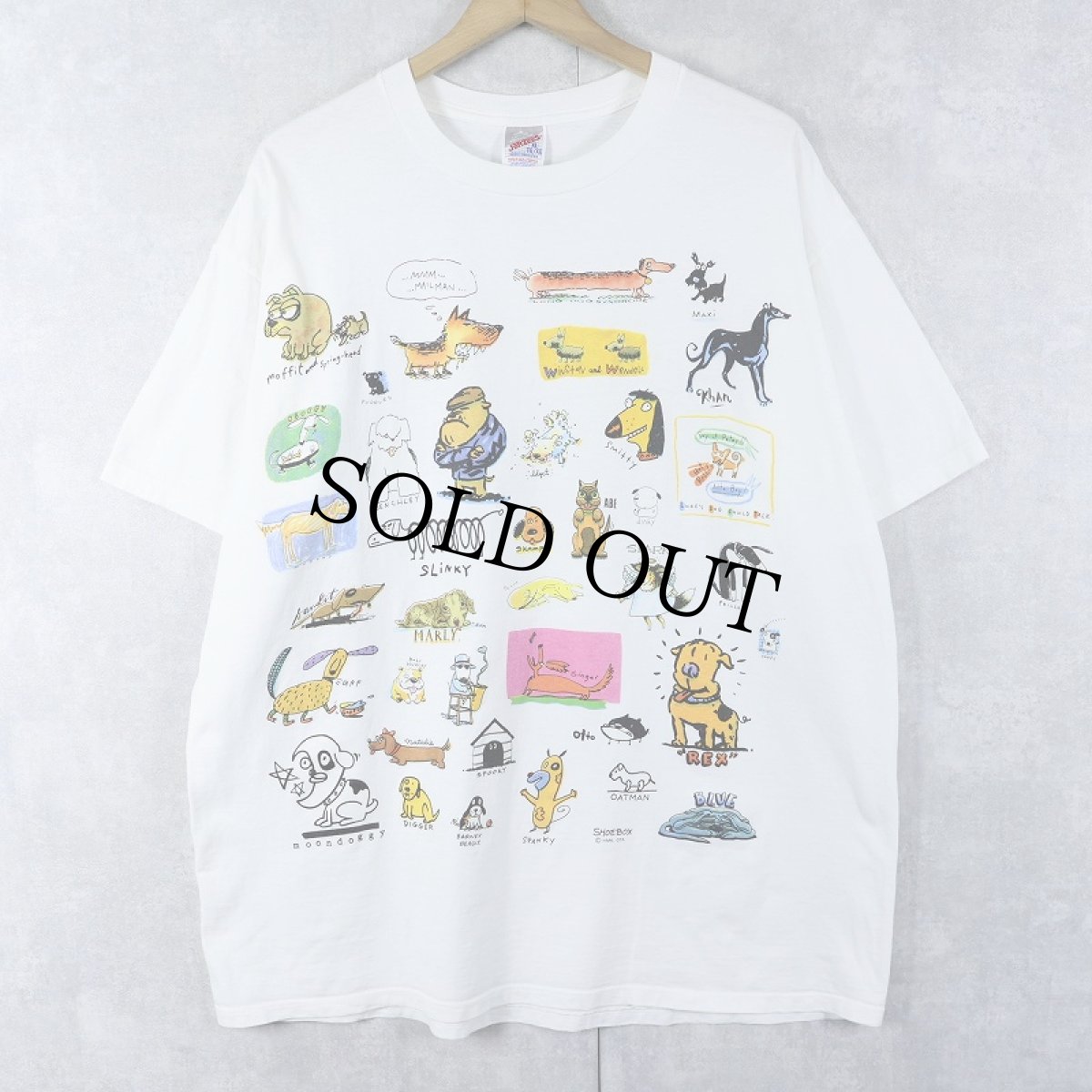 画像1: 90's SHOEBOX 犬プリントTシャツ XL (1)