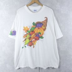 画像1: 90's Airwaves USA製 "Cornucopia" フルーツプリントTシャツ XXL (1)