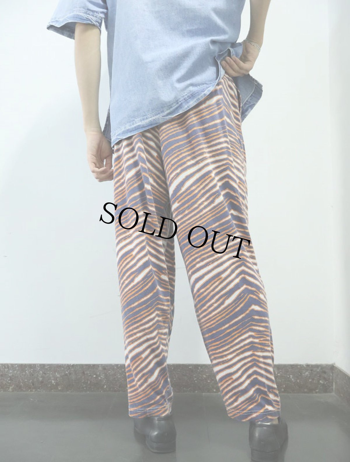 画像3: 90's ZUBAZ ゼブラ柄 コットンポリイージーパンツ S (3)